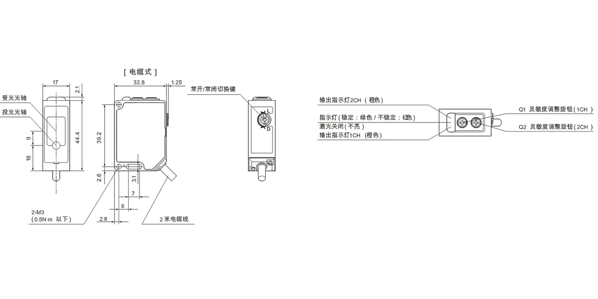 背景抑制型传感器(els、elt系列)