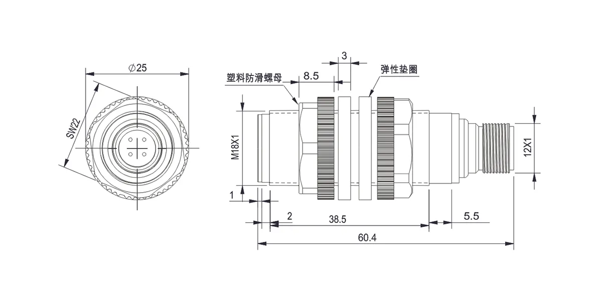 圆柱型超声波传感器